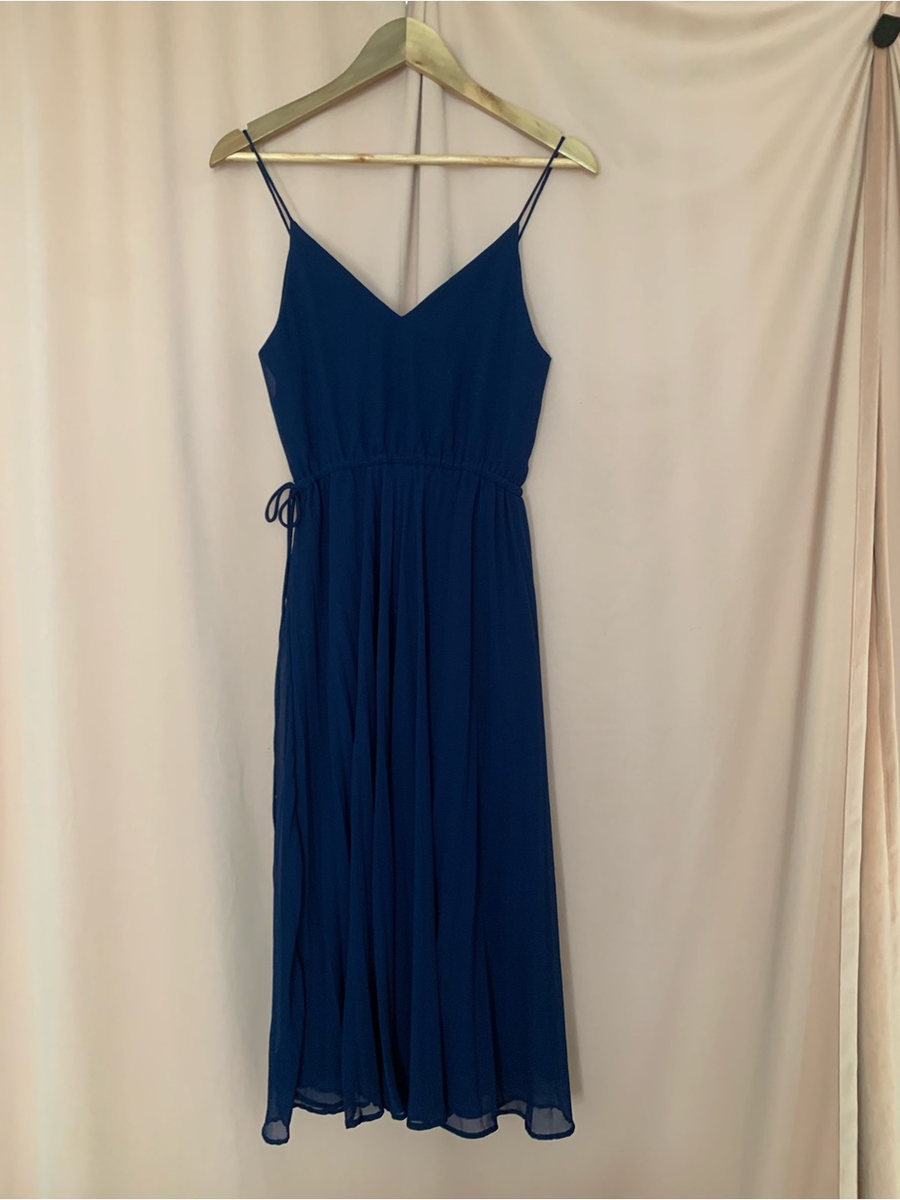 ASOS Women's V-Neck Spaghetti Strap Midi Dress in Navy